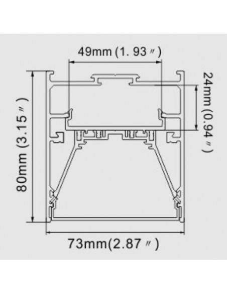 LED Profile 73mm for up to 30mm strips | 2.5m set