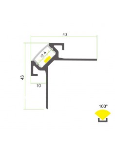 Aluminium LED Profile - Recess fit into tiles and other substrates