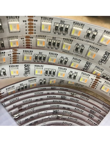IP54/65 - RGB + Tunable white LED strip 24 w/m - 5 in 1 LED chip