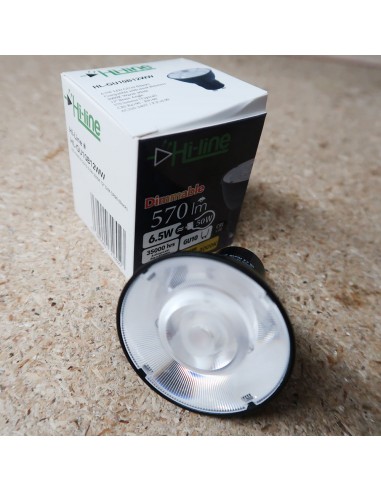 GU10 PAR16 Dimmable LED bulb 12° 6.5W warm white 3000K CRI90