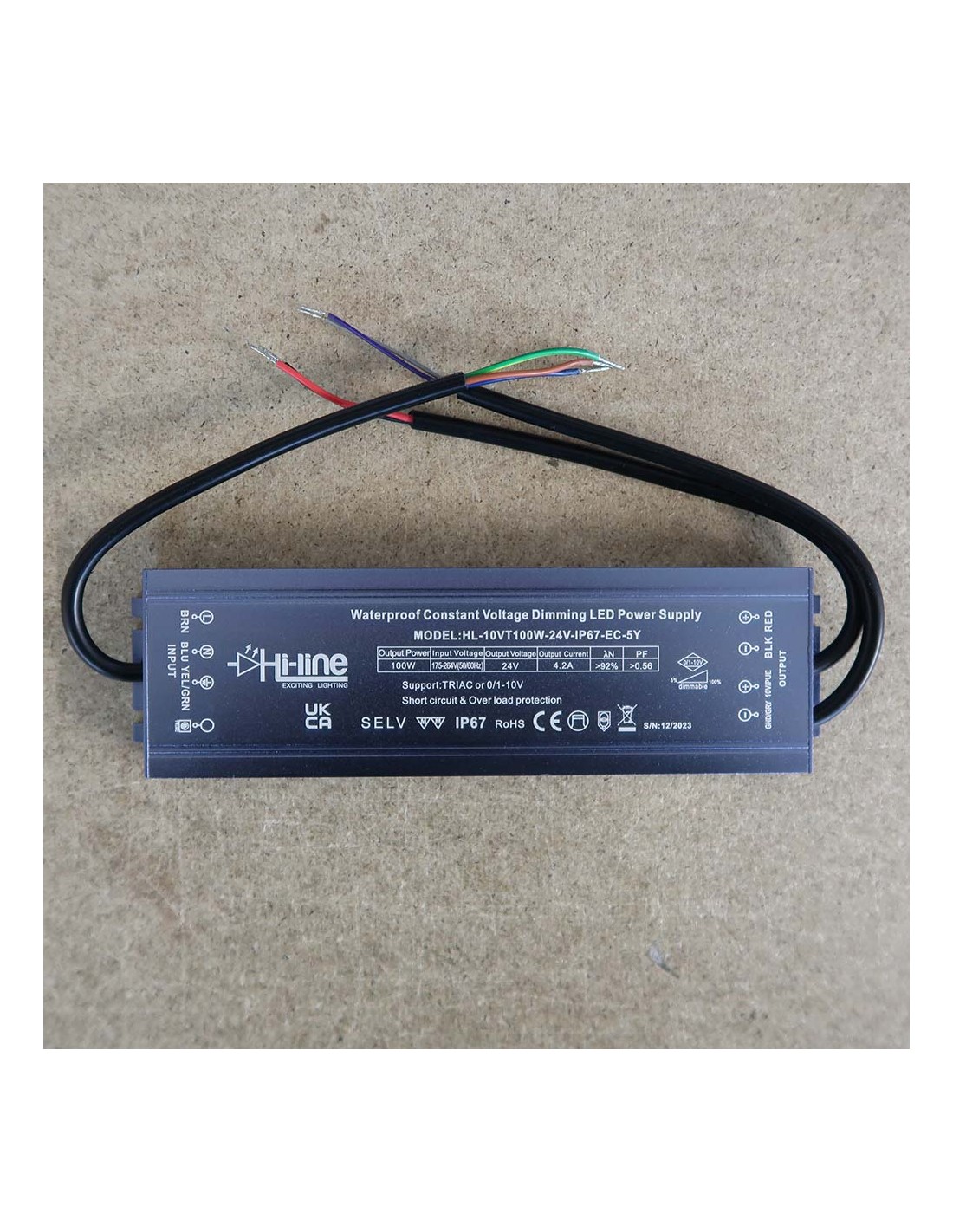 Dimmable LED Driver, 24V, 100W, IP67