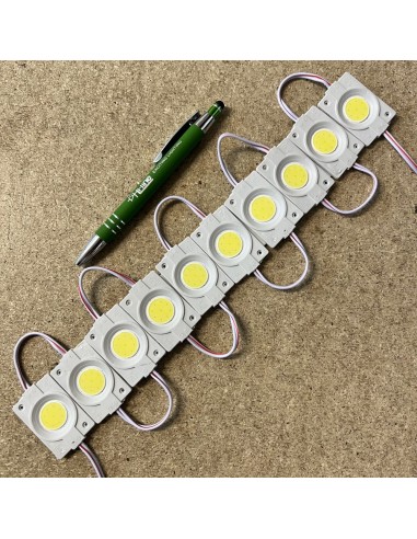 12V 2.4W Round COB LED Module 10-Pack - IP65 White Backlight for Signs